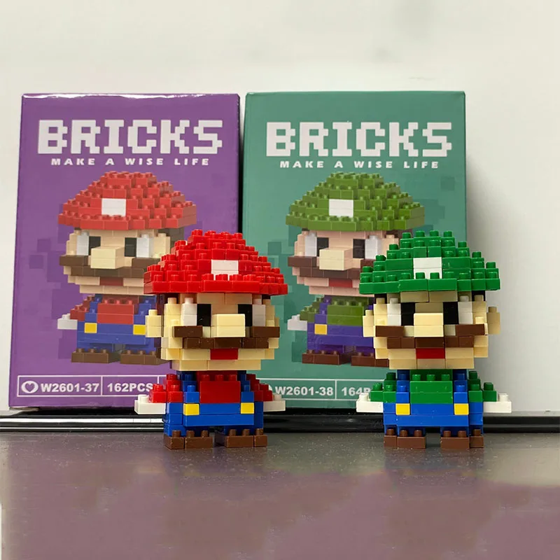 

Super Mario Bros Building Blocks Action Figure Mario Luigi Blocks Cartoon Anime Assemble Educational Toy Kids toys Birthday Gift