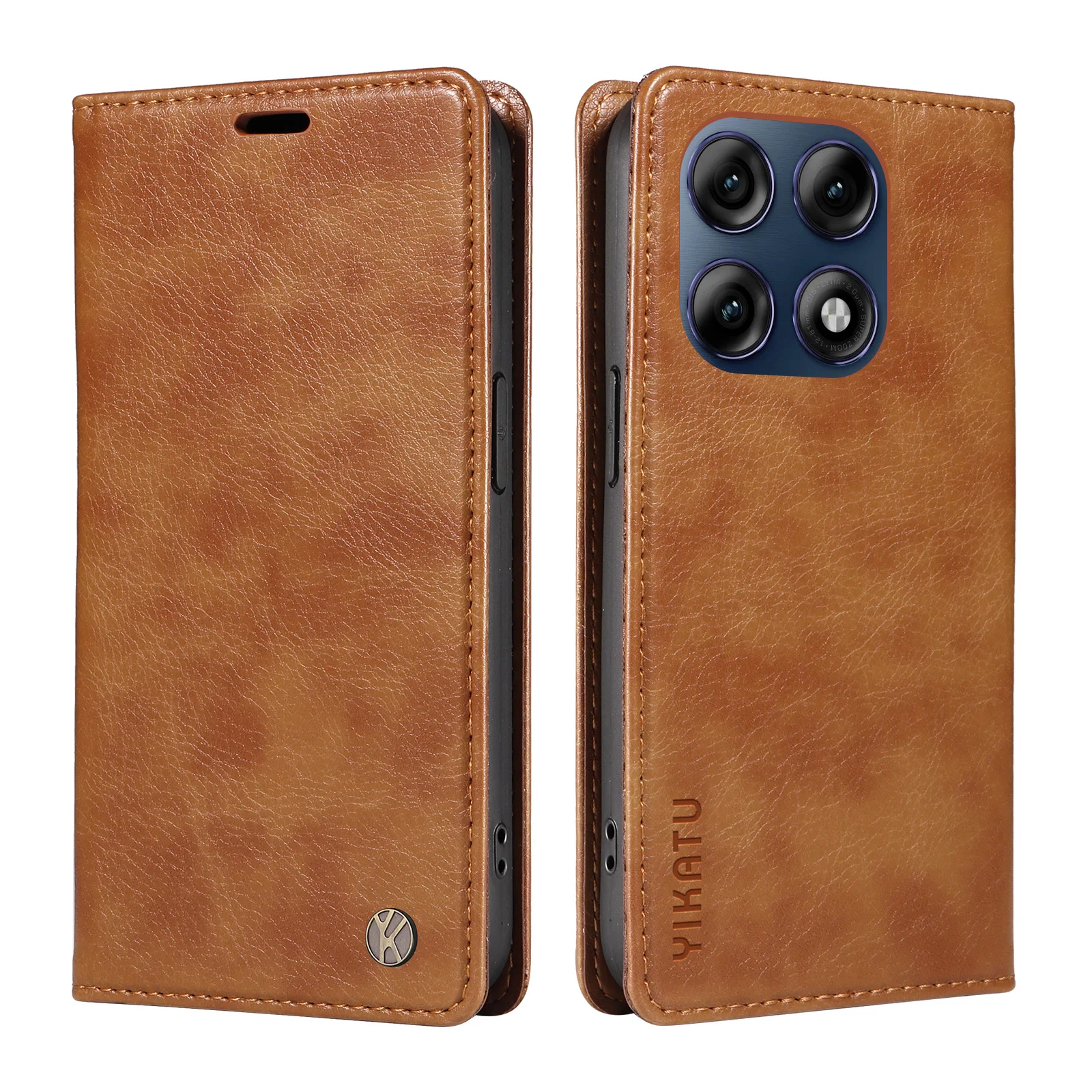 Elegant Leather Wallet Magnetic Flip Case with Lychee Grain Card Holder