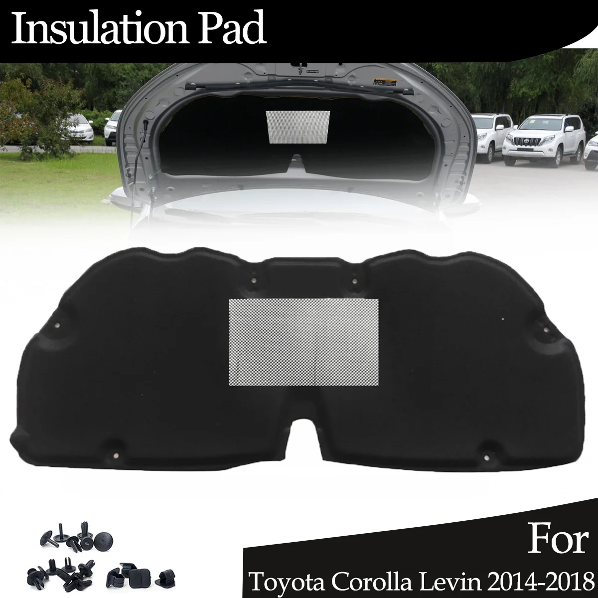 FrontEngineHoodInsulationPadSoundHeatCottonSoundproofMatCover