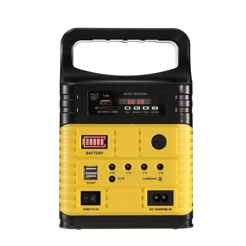 Portable Solar Generator System 3 Bulbs Radio Outdoor Solar Power Panel Camping Kit LED Emergency Lighting Remote Control