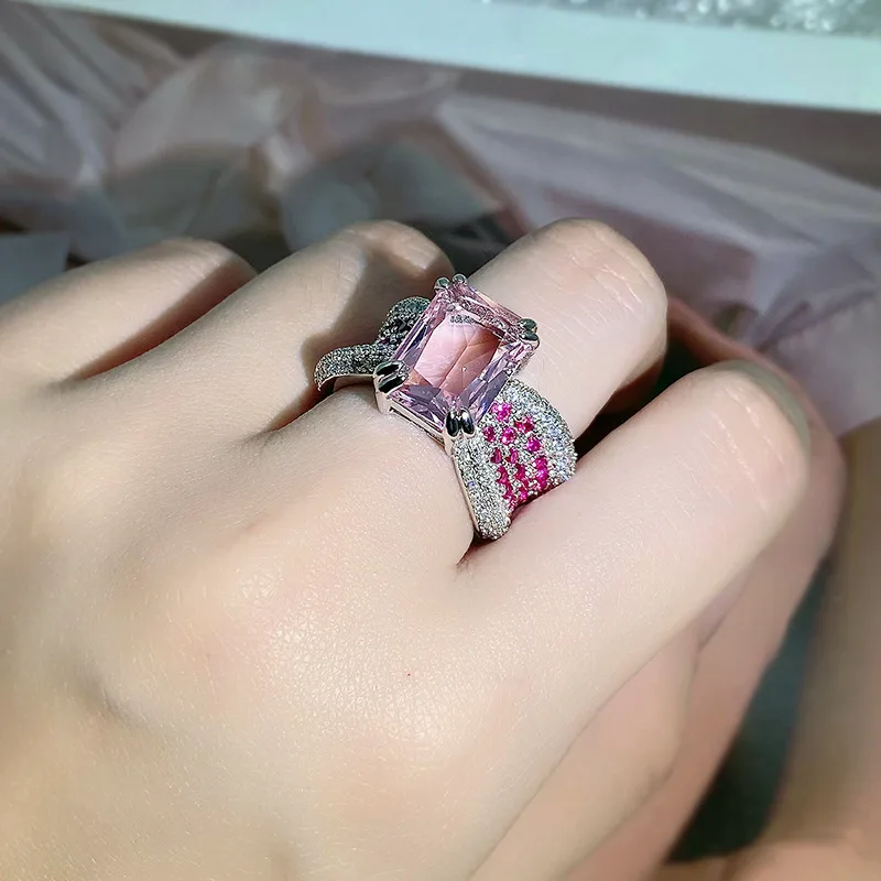 

Song Yanfei, Snow Pear, The Same Style With Pink Diamond Ring, FEMALE Personality, Opening Index Finger WOMEN LADY Wholesale