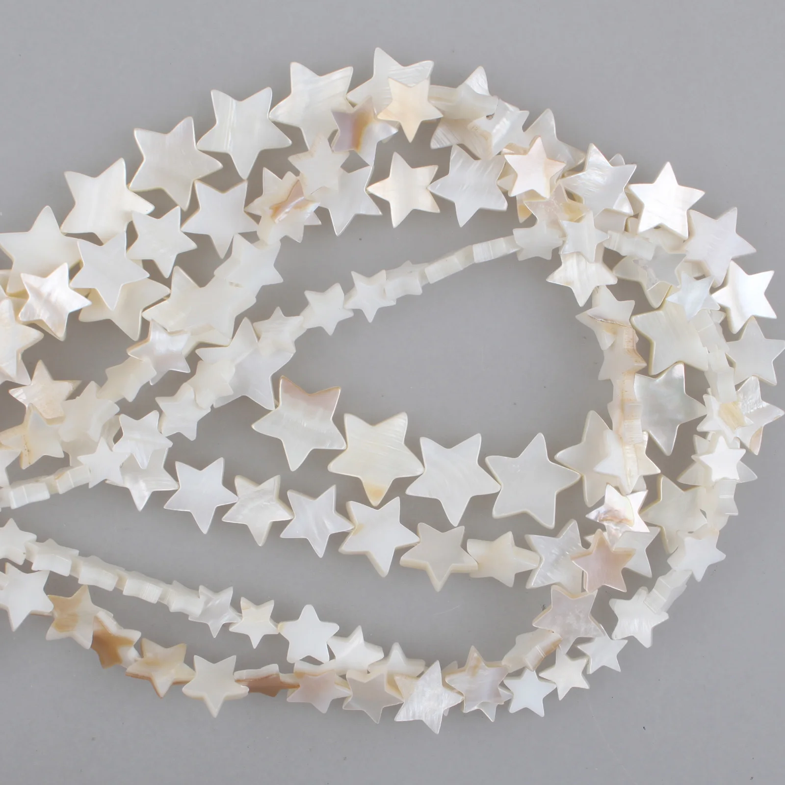 Cuentas de concha Natural para fabricación de joyas, nácar blanco, estrellas, conchas, pentagrama, 6, 8, 10, 12, 15mm, pulsera, collar