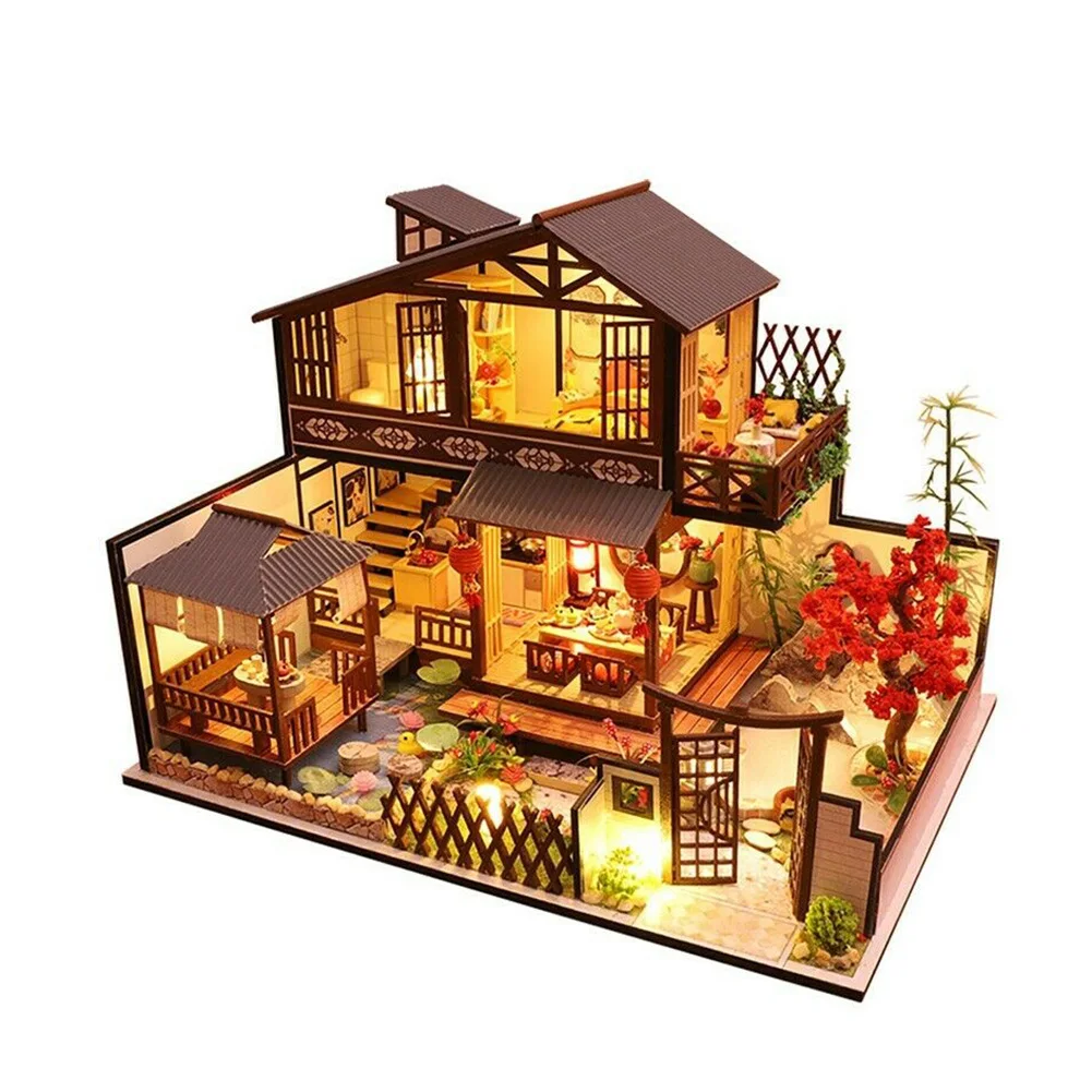 

3D Wooden Dollhouses Ancient Town DIY Miniature Model Christmas Gifts Toys For Kids