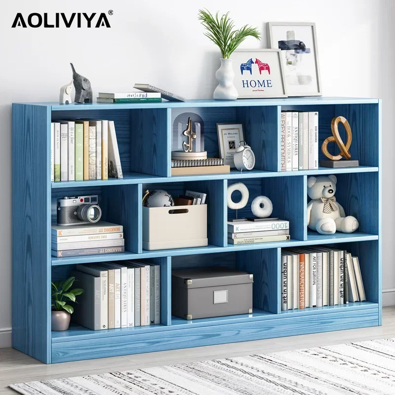 

SH AOLIVIYA Floor Shelf Simple Bookshelf Small Storage Cabinet Layered Shelf Bedroom Living Room Lattice Cabinet Bookcase