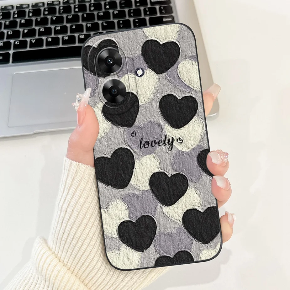 Cute Cat Grid Pattern Soft TPU Phone Case - Stylish Protective Back Cover in Black