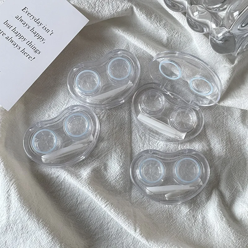Travel Contact Lens Case Portable, Transparent, and Minimalist Integrated Contact Lens Companion Box Beautiful Pupil Dual Box