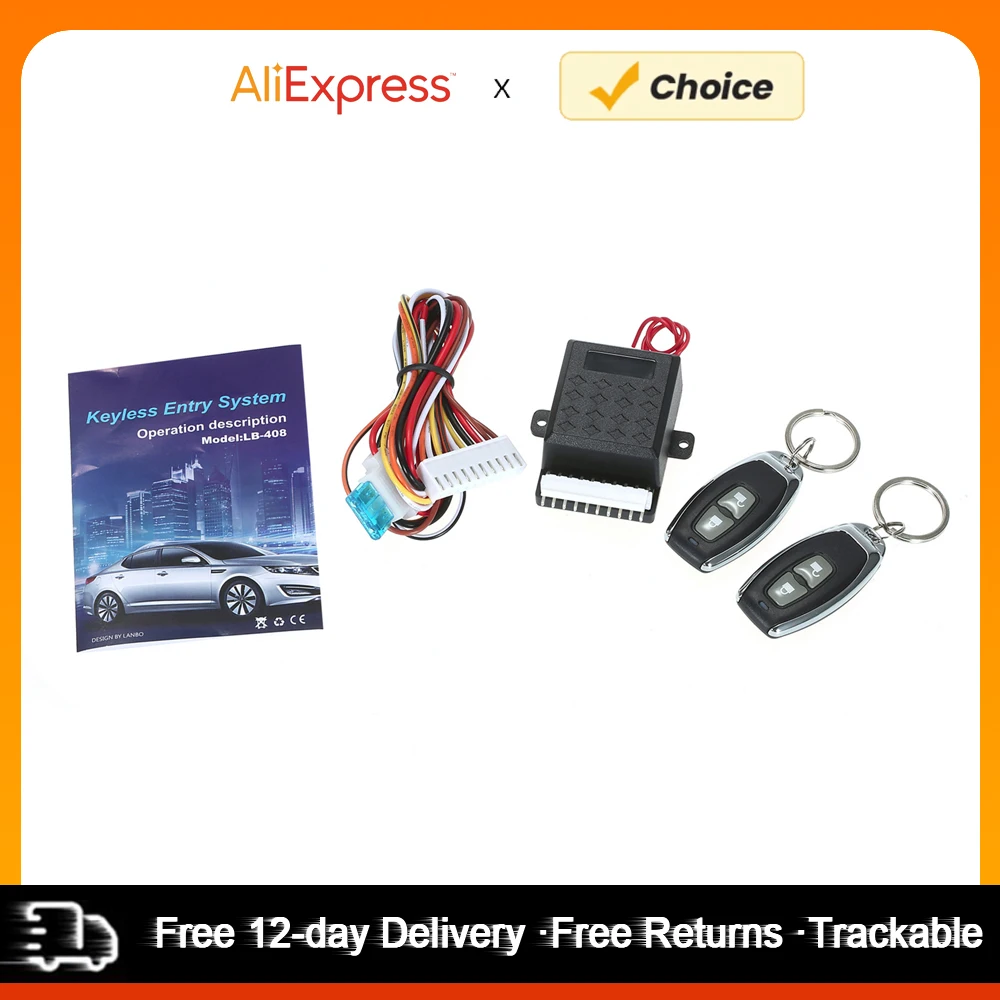 Universal Car Door Lock Trunk Release Keyless Entry System Central Locking Kit With Remote Control Support 1 Million Code Times
