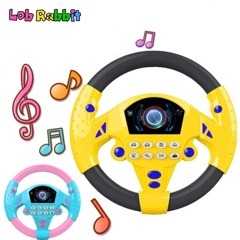 KidsEletricSimulationSteeringWheelCarDrivingToyswithSound