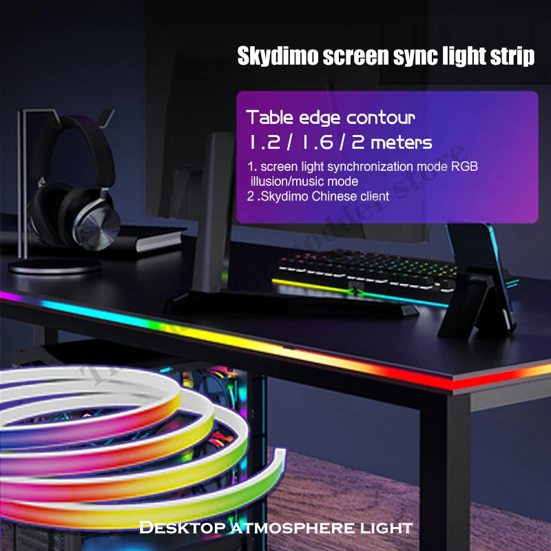 Skydimo Light Strip para Captação de Monitor de Mesa de Esportes Eletrônicos Tela do Computador Follow Spot Led Rgb Usb 12 m 16 m 2m - Imagem 5