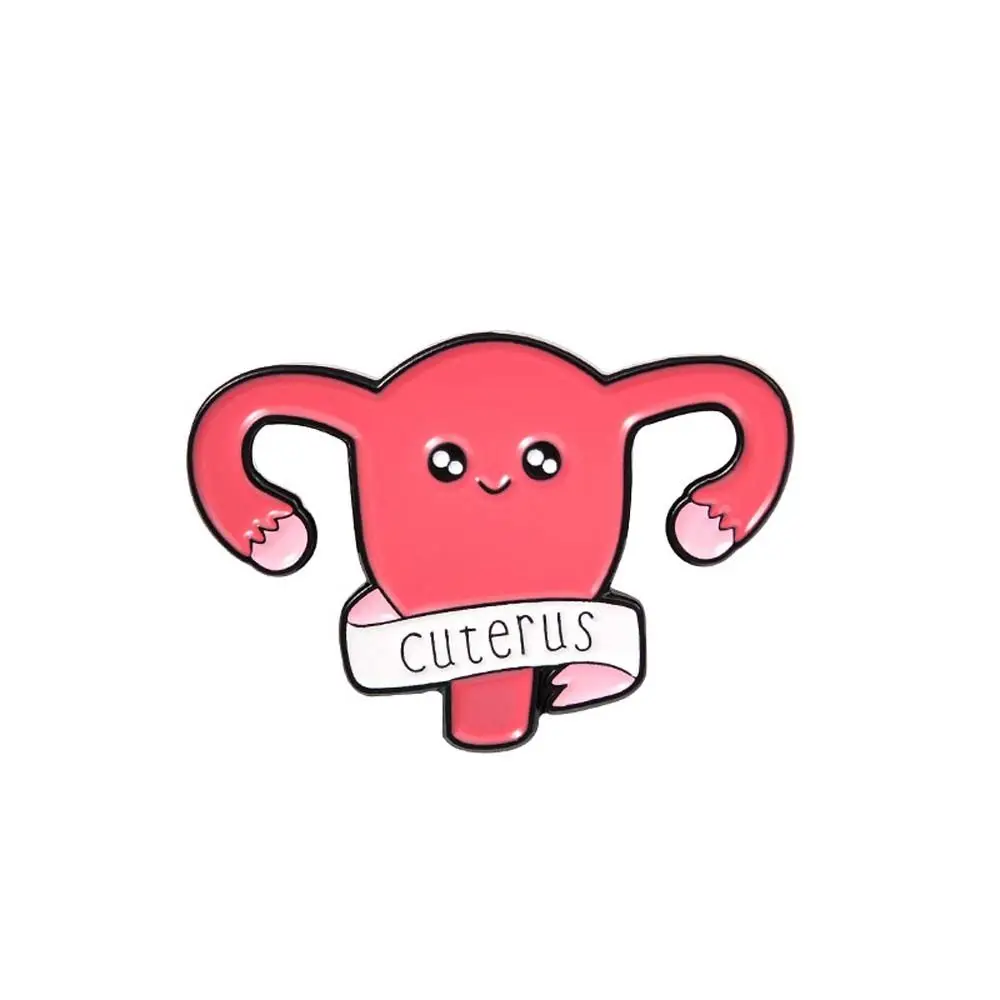 

Cartoon Gift for Kids Lapel Pin Funny Collar Brooch Travel Commemorative Uterus Womb Brooches Enamel Pin Badge Lapel Brooch