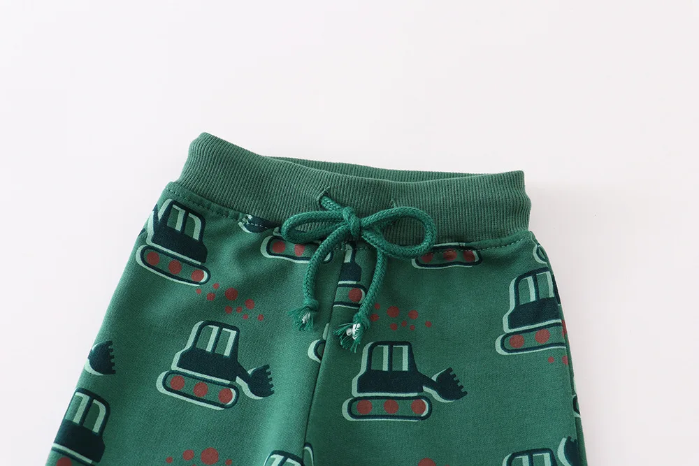 Cotton 2025 Autumn Spring Toddler Baby Boys Children'Clothing Excavators Trousers Kids Clothes Sweatpants Pants