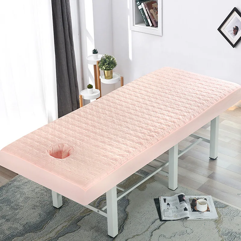 Beauty Salon Massage Table Fitted Bed Sheet, Skin-Friendly Massage Sheet, SPA Treatment Bed Cover with Breath Hole, 3 Sizes 2