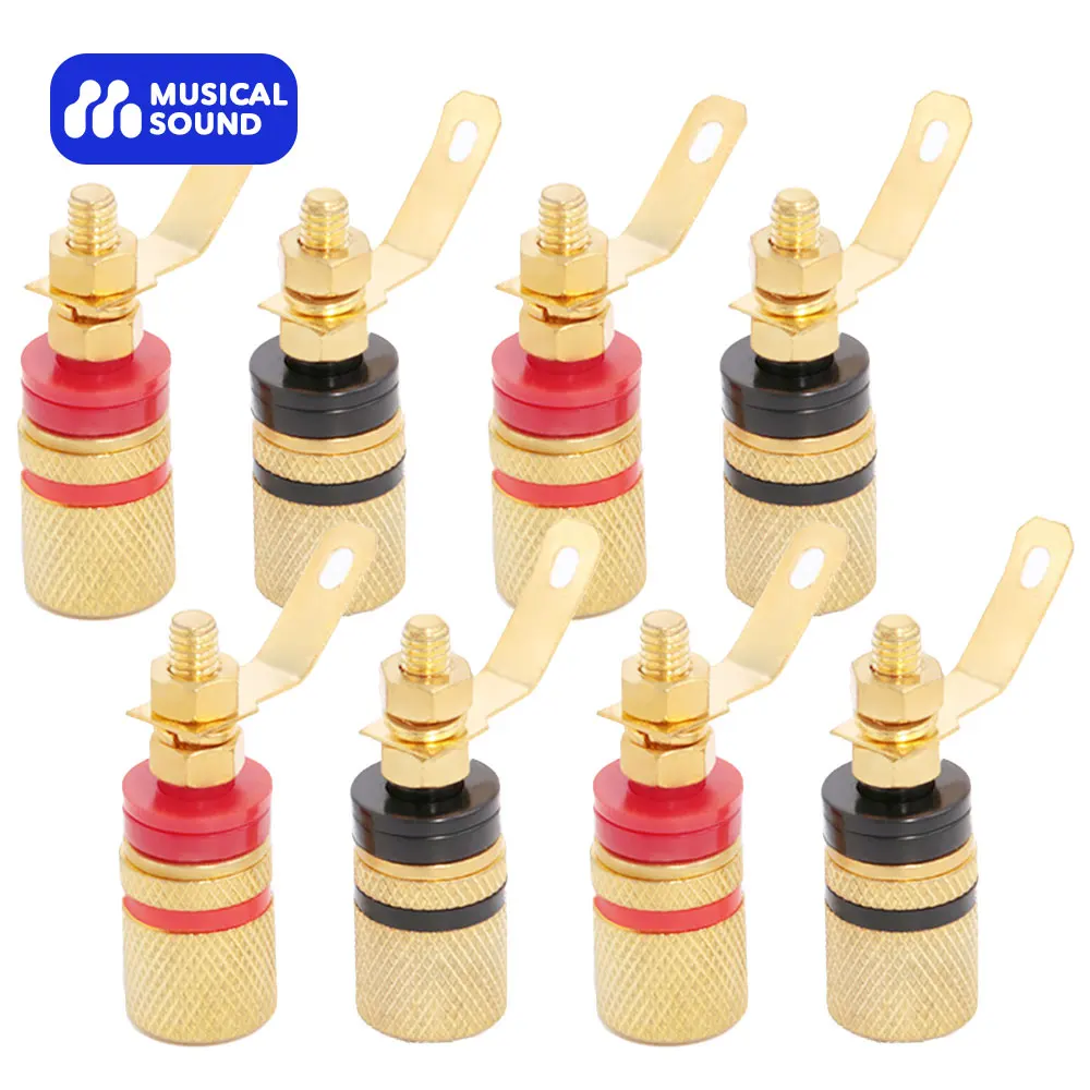 Suono Musicale 8 Pz/Lotto Femmina 4Mm Presa A Banana Binding Post Adattatore Amplificatore Hifi Scheda Terminale Dell'Altoparlante Per Spina A Banana 