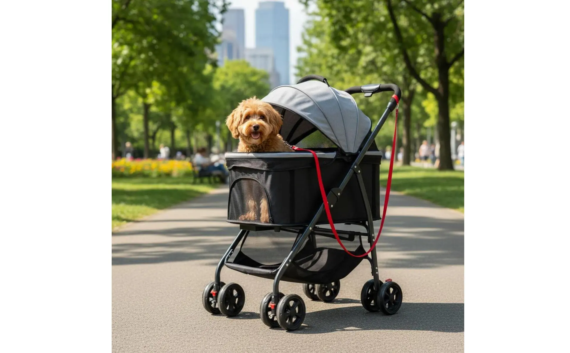 Foldable Pet Pet Transport Full Rotation Wheels Detachable Pet Carrier Pet Transport Lightweight Dog Cat Animal Carriage Storage