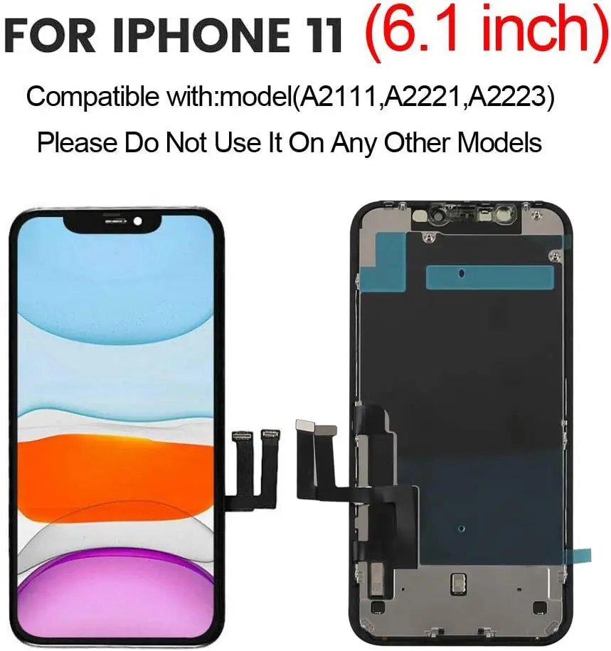 LCD Display Screen For Iphone 11 6.1 Inch Screen Replacement Phone 11 LCD Display Screen Digitizer Assembly With Repair Tools