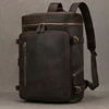 Vintage Genuine Leather Men's Backpack Large capacity travel bag crazy horse leather male 14" Laptop travel backpacks school Bag 1