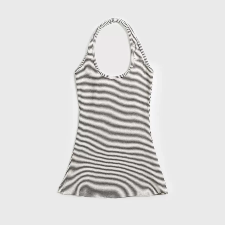 Women's Knitted 95% Cotton Striped Ne Hanging Tank Top plus Size Slimming Sexy Base Layer irt for Various Ocns