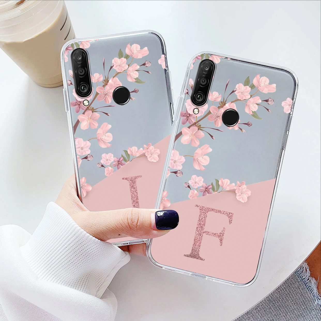 Soft Slim Luxury A-Z Letter Transparent Bumper Back Cover Case