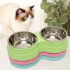 Double Pet Bowls Dog Food Water Feeder Stainless Steel Pet Drinking Dish Feeder Cat Puppy Feeding Supplies Small Dog Accessories 4