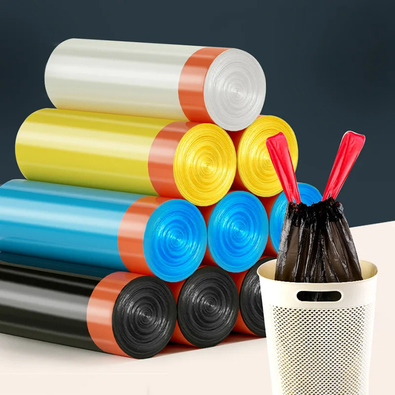 

12pcs/1 Roll Trash Bags Disposable Thickened Garbage Bag Vest-style Garbage Can Storage Bag Household Kitchen Plastic Bag