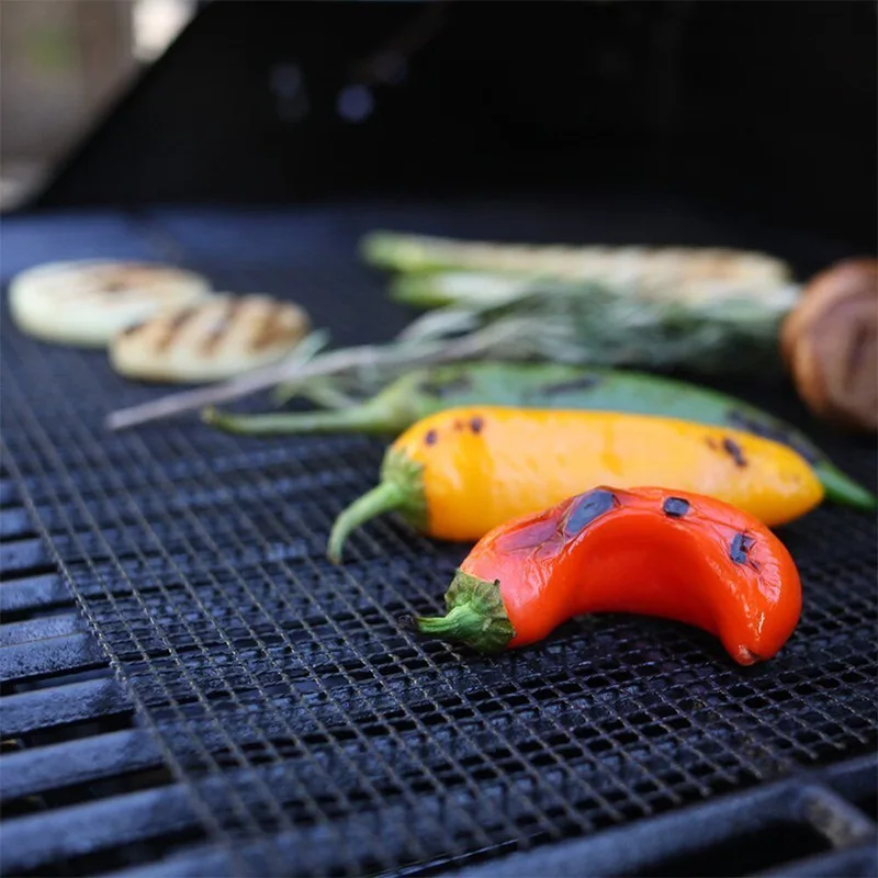 Almohadilla de rejilla para barbacoa antiadherente resistente a altas temperaturas, malla para barbacoa, almohadillas para cocinar reutilizables y de fácil limpieza, herramienta para hornear a la parrilla_voghion.com