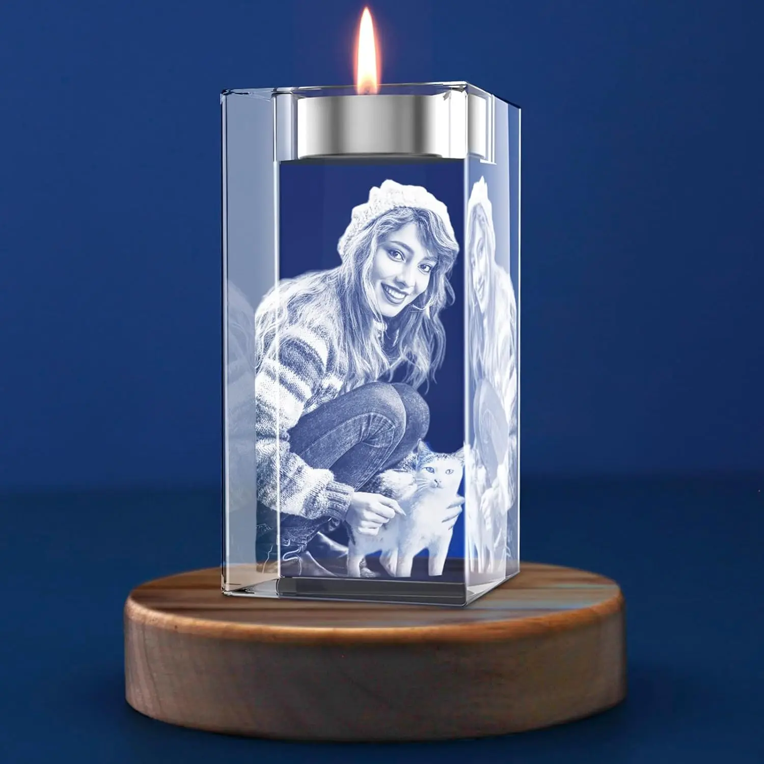 Personalized Photo Crystal Candle Holder 2 | Personalized Photo Crystal Candle Holder 1