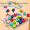 Children Montessori Color Shape Pegboard Toys Button Art Mosaic Mushroom Nail 3D Puzzles Threading Game Education Activities Toy 2