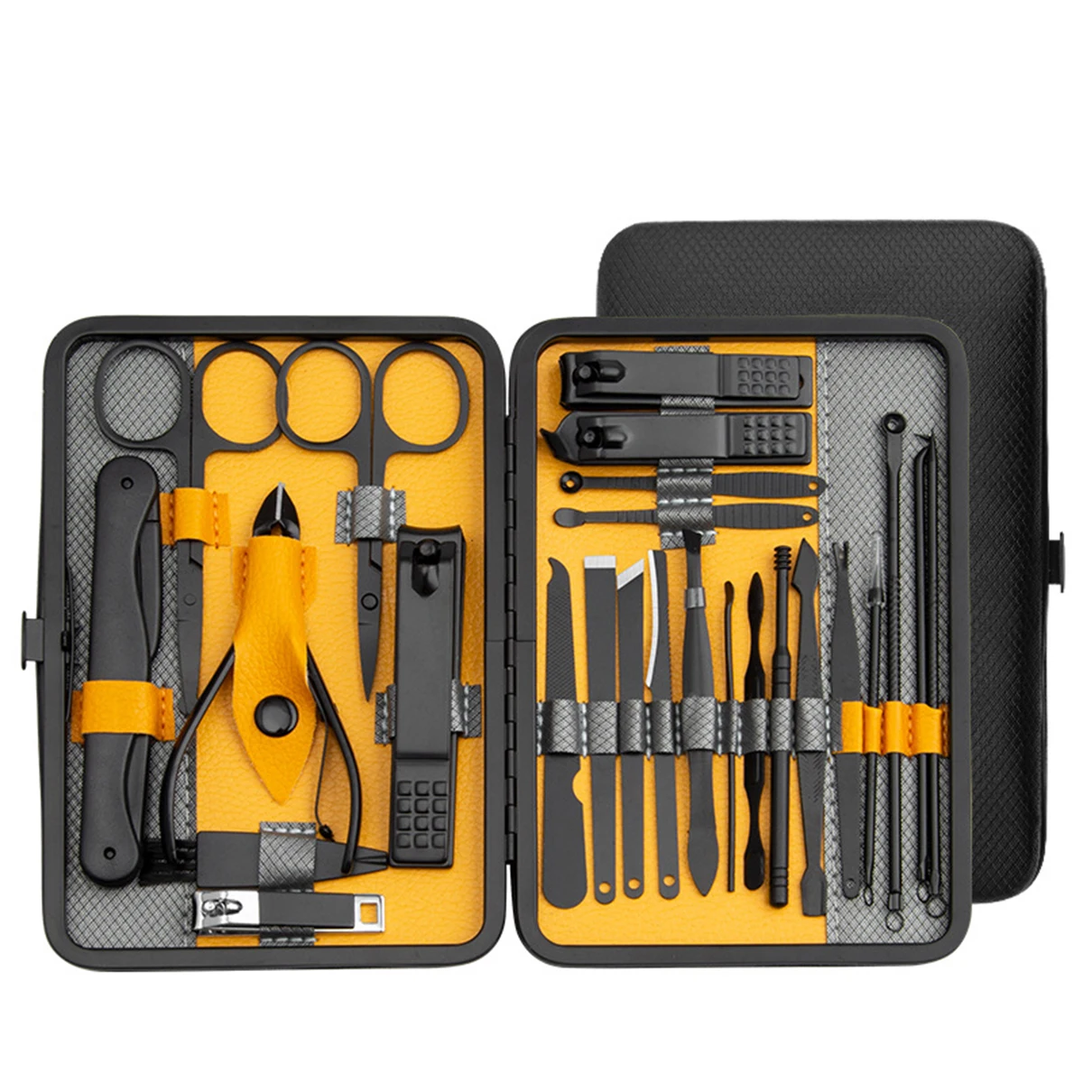 Manicure Pedicure Sets 10/15/25 pcs Stainless Steel Nail Clipper With Portable Case