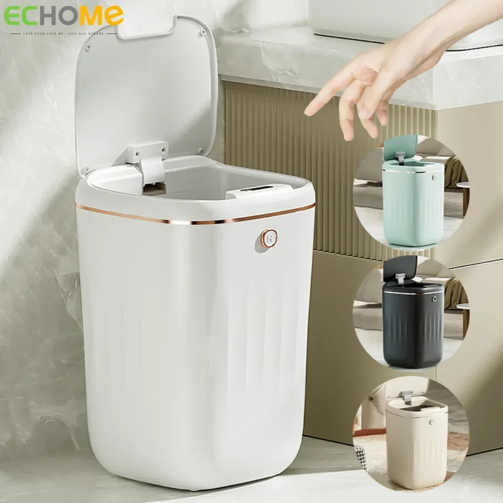

ECHOME Smart Trash Can Automatic Waterproof Electric Large Capacity Kitchen Bathroom Toilet 20/22/24L with Lid Sensor Waste Bins