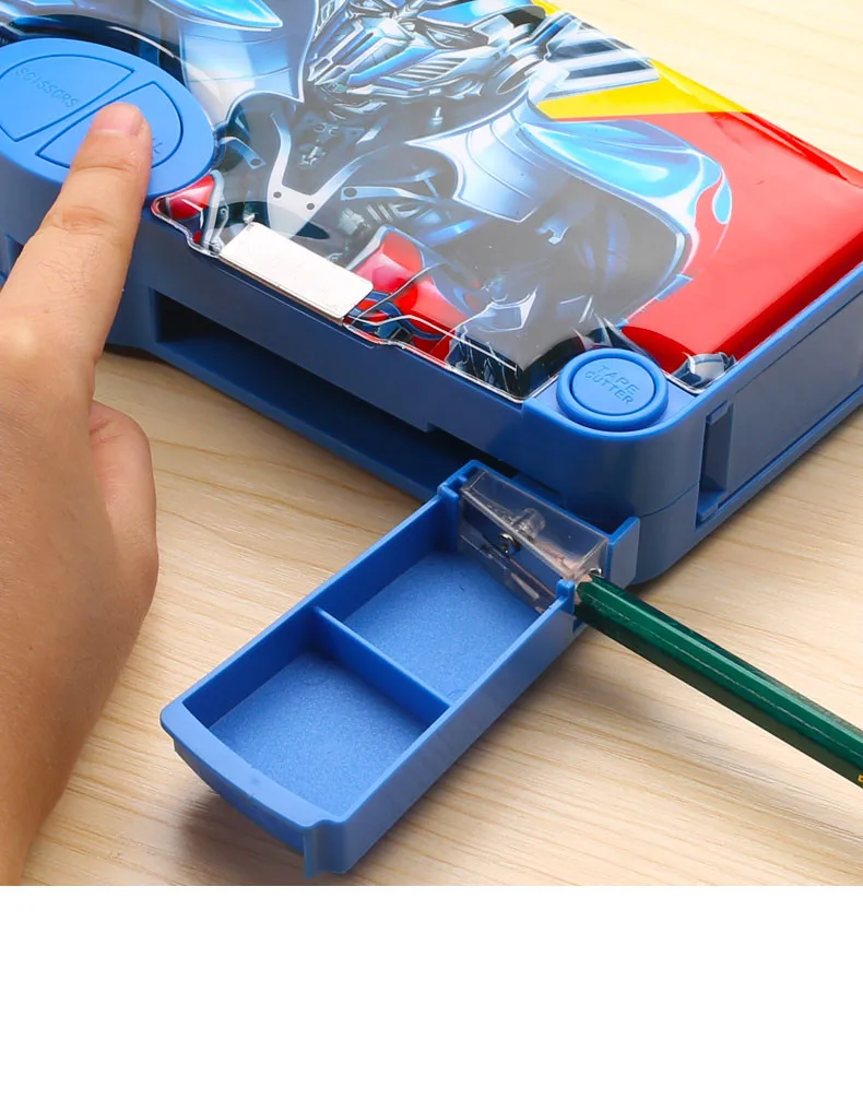 New Transformers Large Capacity Pencil Case Cute Cartoon Creative Children Pencil Case With Multi-Function Key Storage Box