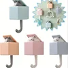Cartoon Cute Cat Hooks Non-marking Strong Adhesive Hooks No-hole Hanging Clothes Hook Behind The Door Wall Hooks Key Hanger 3