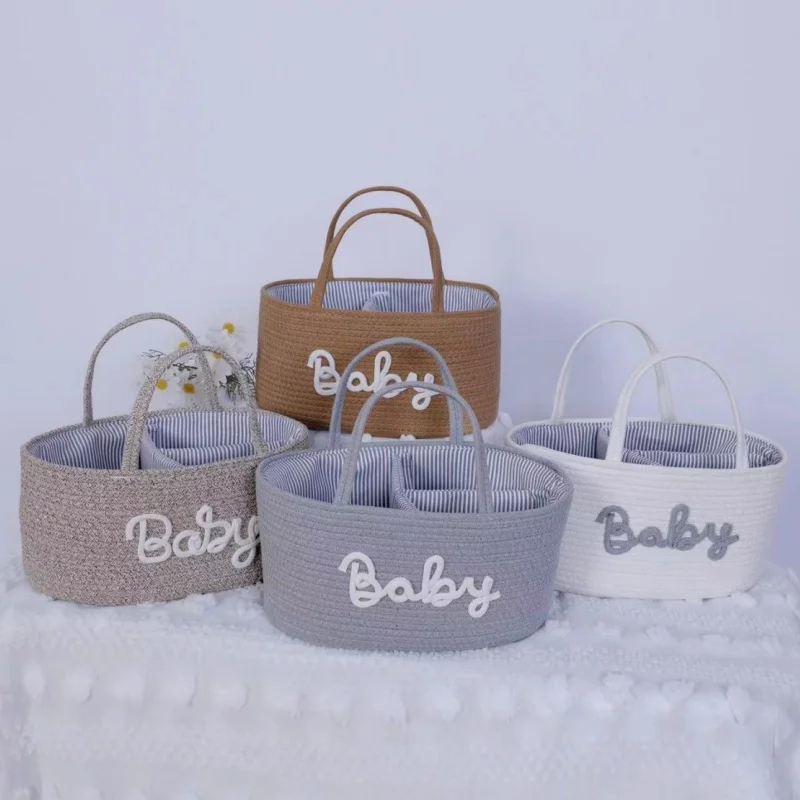 Cotton Rope Storage Bag Handheld Diaper Organizer