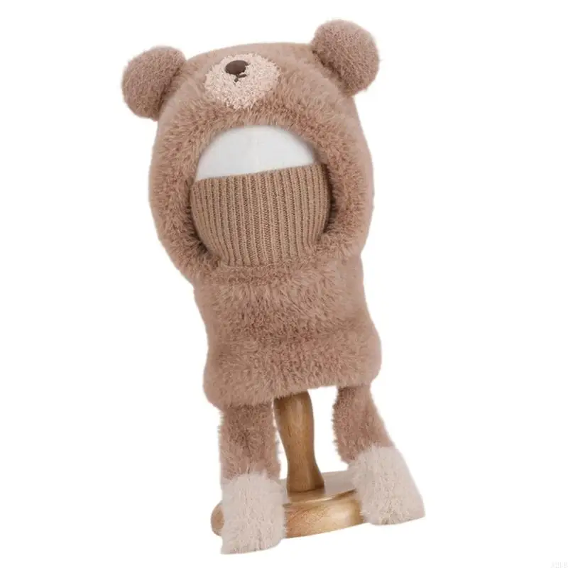 Cartoon Bär Earflap Gesichtsmaske Schal für Kinder winddichtes Design Schnee Sport Winter wesentliche Mode Kopfbedeckung – Detail 5