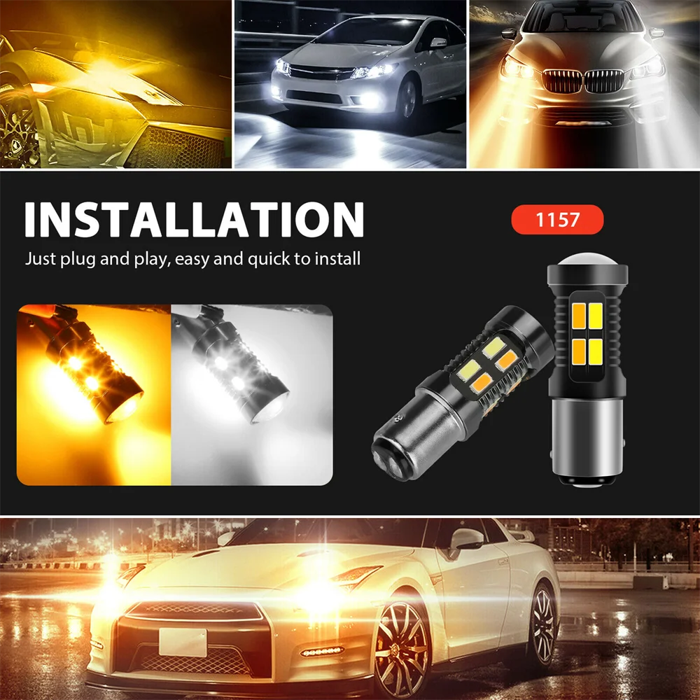 LED ڵ   극ũ Ʈ   ְ  ȣ, 1157 BA15D P21W 3157 P21/5W 3156 BAU15S PY21W, 2 
