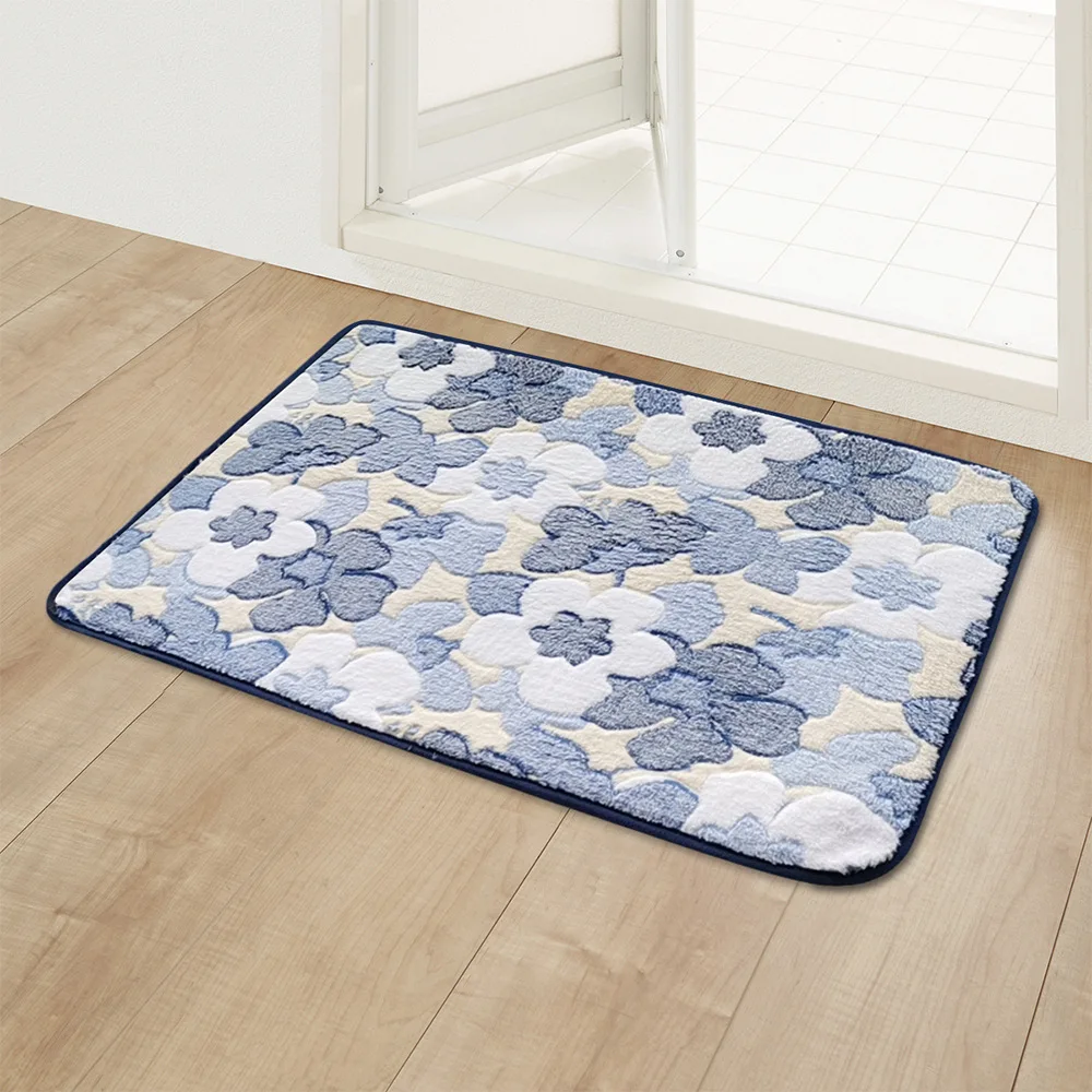 Bedroom Floor Mat Home Entrance Doormat Coral Fleece Kitchen Bathroom Door Decoration Carpet Bath Shower Room Anti-Slip Foot Rug