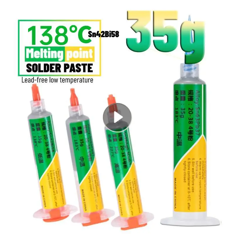 Solder Paste Needle tube Type Lead free Low Temperature Sn42Bi58