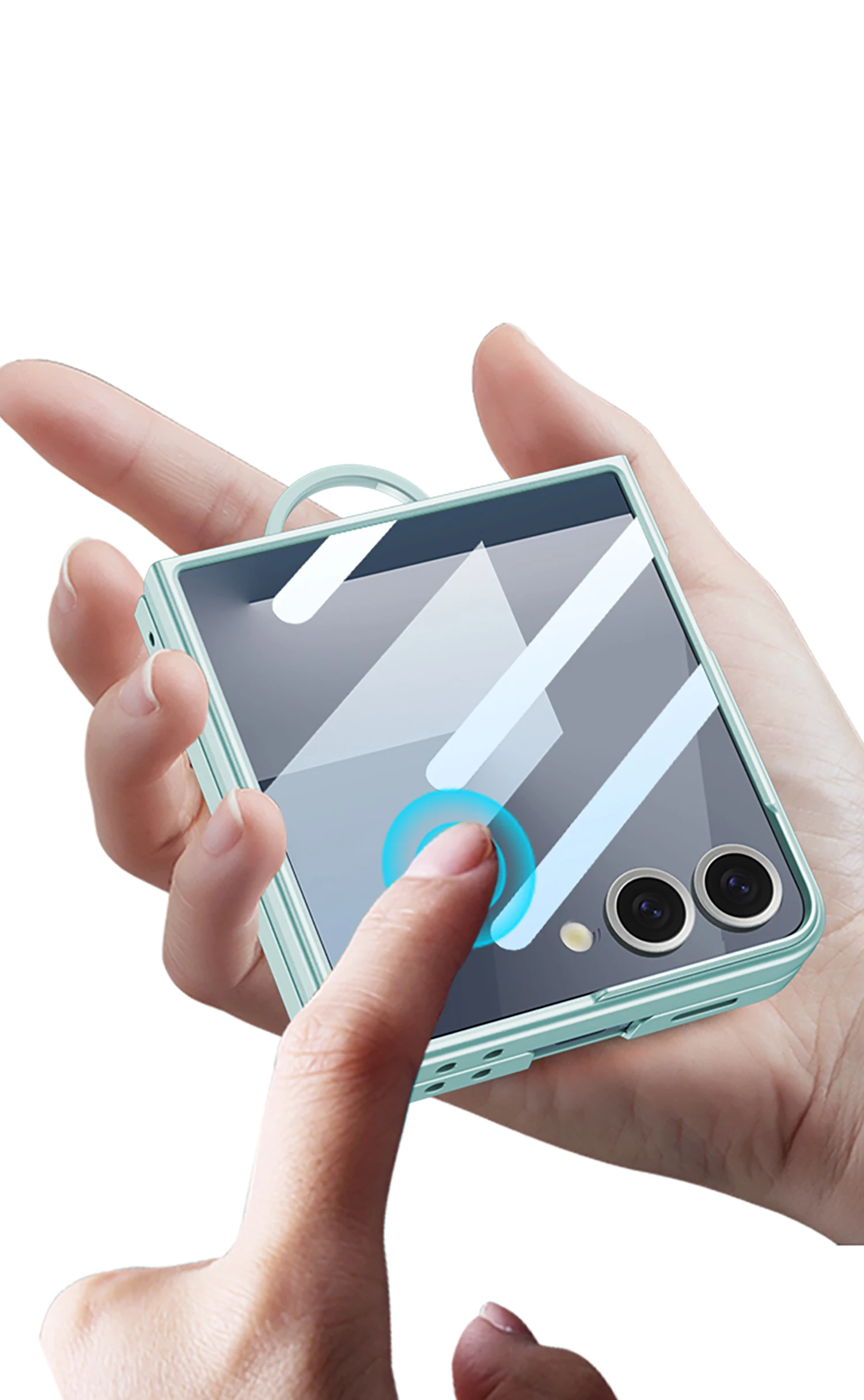 Original Case for Samsung Galaxy Z Flip 7 Ultra-thin Ring Holder Outer Screen Gl
