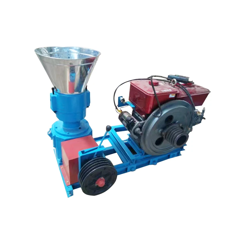 15HP diesel wood pellet making machine pellet making machine feed pellet making machine produces pellets wood pellets 100kg/h fy chicken feed pellet processing machines are powered by diesel engines diesel engine feed pellet making machine