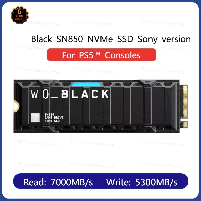 

NEW 2024 Original DW Black SN850 PCIe Gen4 NVMe Game SSD Sony version For PS5 consoles 1TB 2TB solid state drive up to 7000MB/s