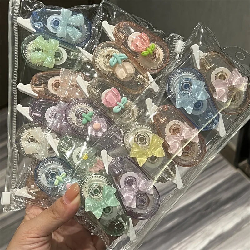6Pcsx6m Kawaii Bow Correction Tape Set Student Correction Tool Back to School Aesthetic Stationery Student School Supplies - 2
