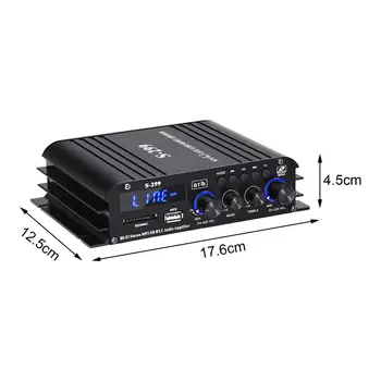 미니 앰프 USB AUX BT SD HiFi 스테레오 앰프, 상점 홈 시어터 서브우퍼, 전원 어댑터 포함 리모컨 포함, MP3 4.1 CH