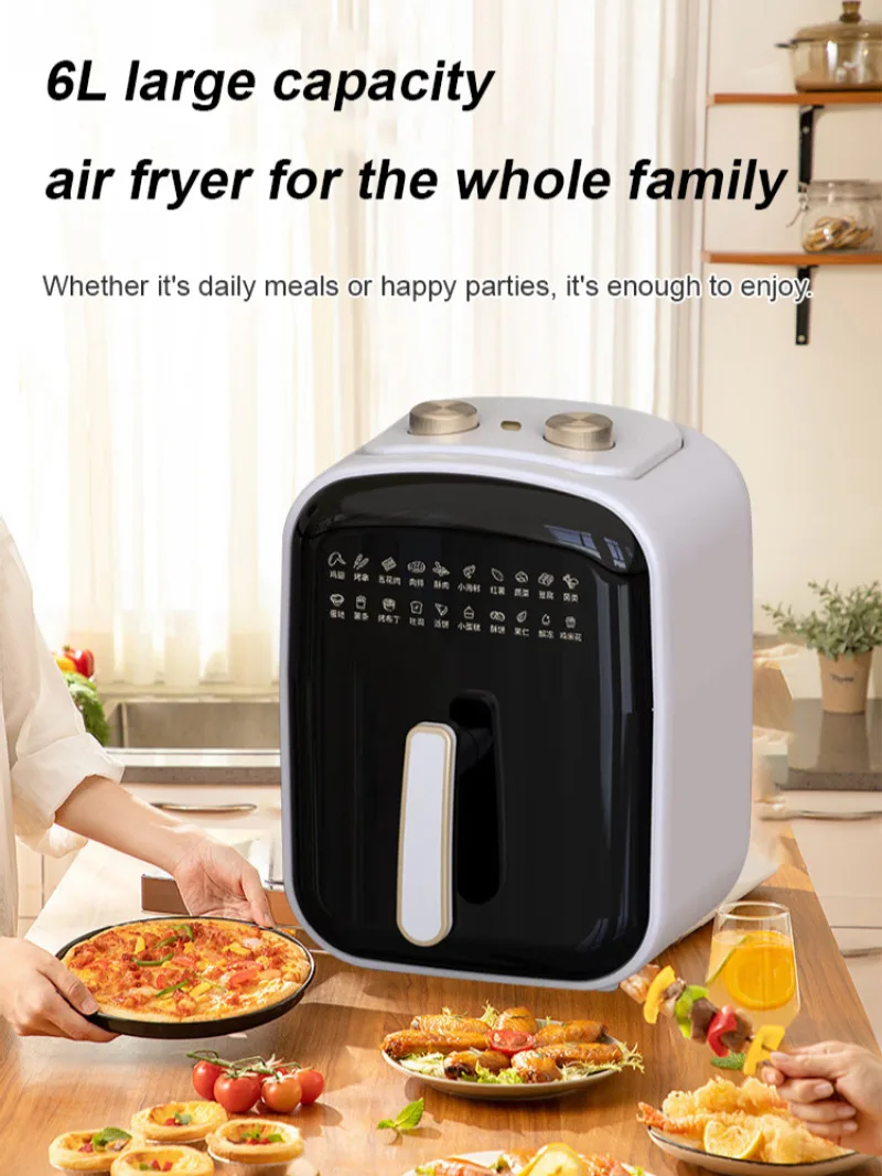 6L air fryer large capacity multifunctional fully automatic all-in-one machine square oil-free Quick Bake Fryer
