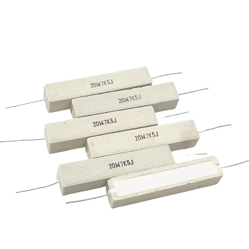 Cement resistance 20W horizontal 0.1R/0.47/2/4/3/5/6.8//10/47/100 ohms/1K/10K 5PCS