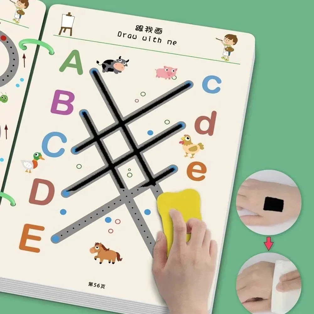 Magic Practice Copybook Magical Tracing Workbook Control Training Book Reusable Children Montessori Drawing Education Books 4
