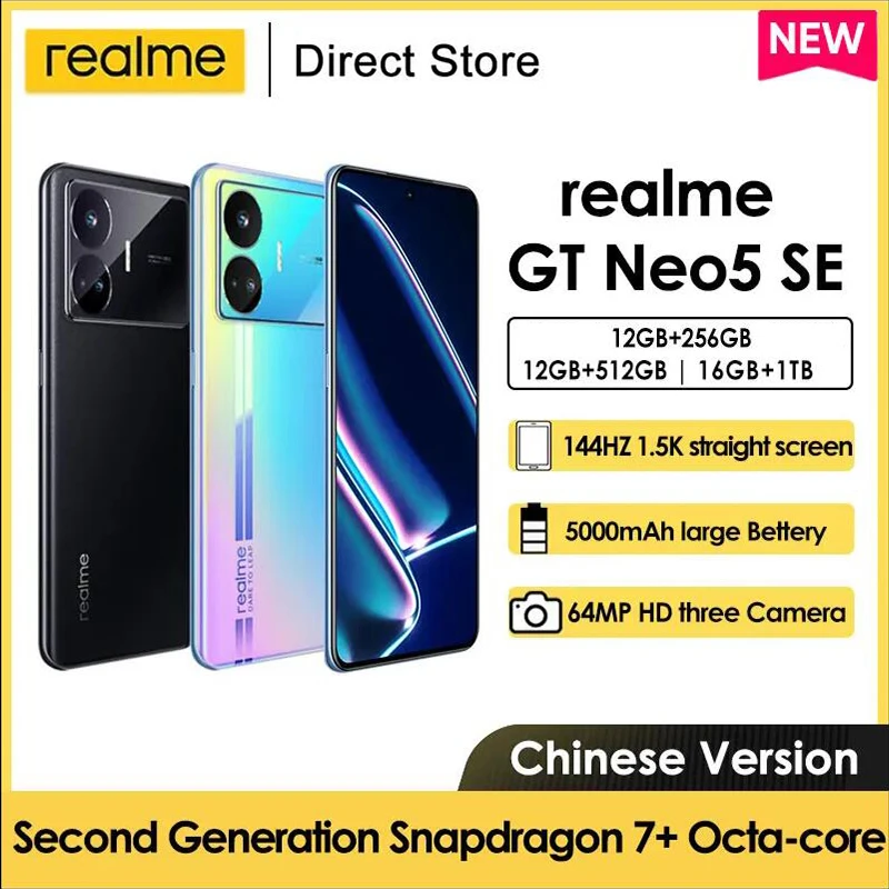 

Смартфон Realme GT Neo 5 SE, телефон с экраном 5500 дюйма, 144 мАч, 100 Гц