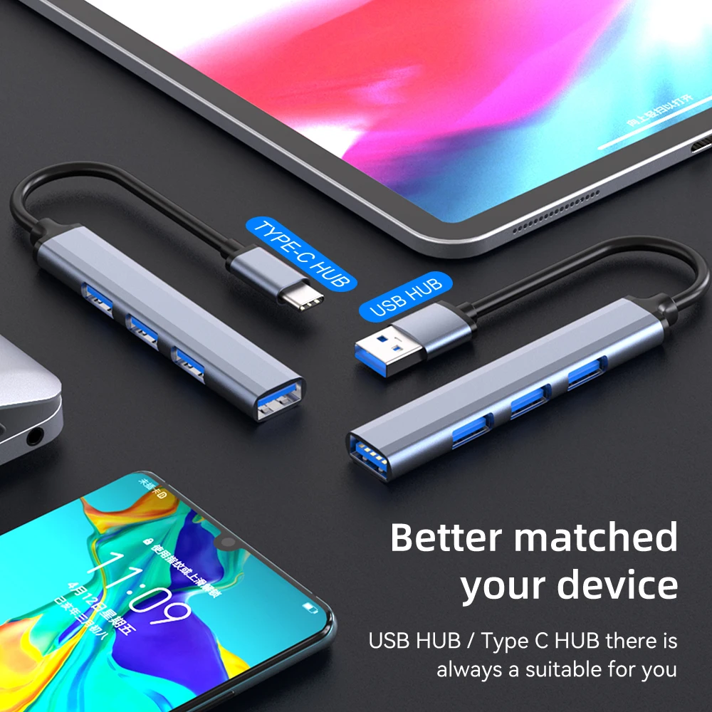 Hub Usb tipo c para Usb 3.0 Adaptador Divisor para Macbook Pro Ipad Samsung Dell hp Tablet Telefone Inteligente em - Imagem 6