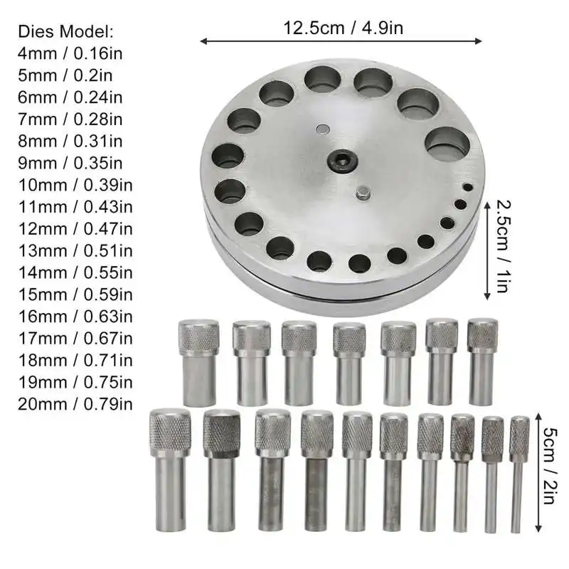 17 Holes Disc Cutter Jewelers Disc Cutter Punch Steel Jewelry