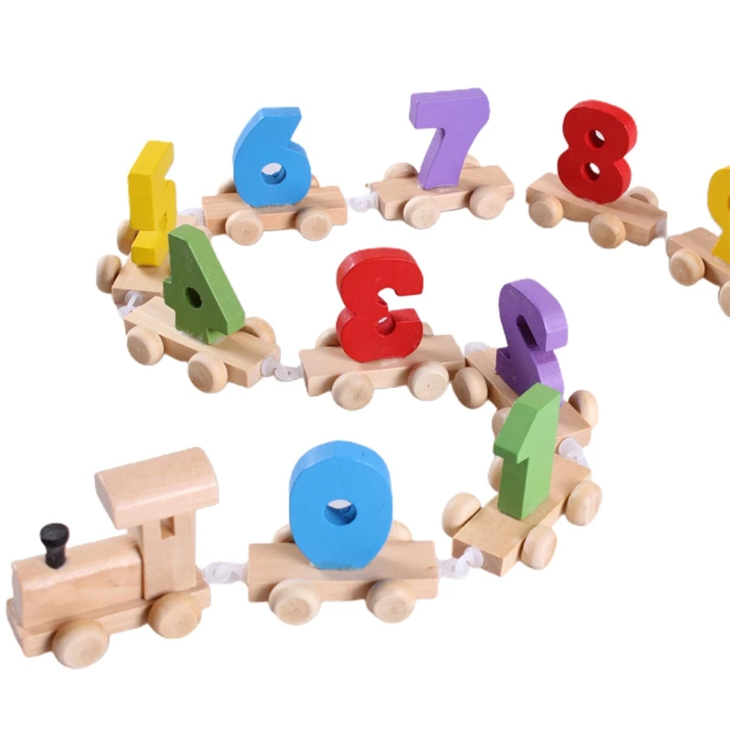 

Wooden Train Toy Set for Kids Toddler Boys and Girls Perfect Gift Durable Use Dropship