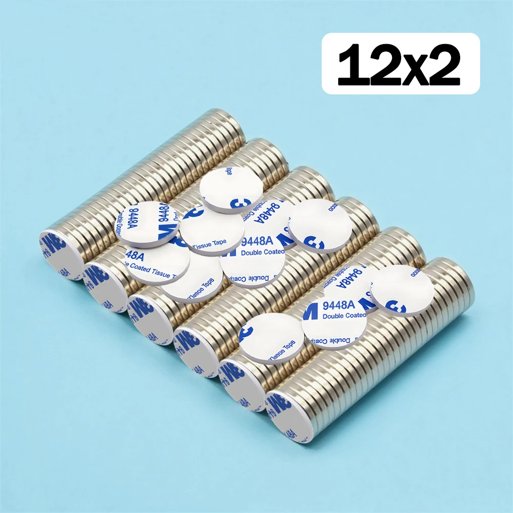 Ultra-Strong Neodymium Magnet with Adhesive Backing - Round N35 Permanent Magnet