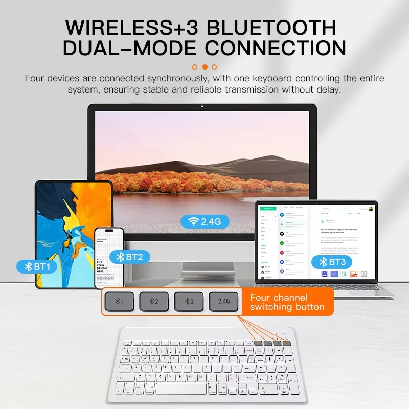 Wireless Bluetooth Keyboard and Mouse for ipad Phone Tablet Samsung Xiaomi Android